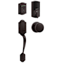 Kwikset 959 Halo Traditional Electronic Fingerprint WiFi Enabled Deadbolt with Arlington Handleset and Hancock Interior Knob Combo Pack with SmartKey Venetian Bronze