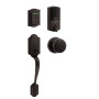 Kwikset 959 Halo Traditional Electronic Fingerprint WiFi Enabled Deadbolt with Arlington Handleset and Hancock Interior Knob Combo Pack with SmartKey Venetian Bronze