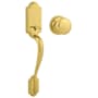 Kwikset Arlington Lower Handleset with Hancock Interior Knob for use with Kwikset Deadbolts Lifetime Polished Brass