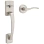 Kwikset Brentford Handleset Handle Only with Sedona Interior Lever Satin Nickel