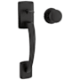 Kwikset Brentford Handleset Handle Only with Sora Interior Knob Matte Black