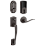 Kwikset 938 Halo Electronic Keypad WiFi Enabled Deadbolt with Prescott Handleset and Tustin Interior Lever Combo Pack with SmartKey Venetian Bronze