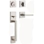Kwikset San Clemente Sectional Single Cylinder Keyed Entry Handleset with Halifax Interior Lever and SmartKey Satin Nickel