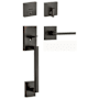 Kwikset San Clemente Sectional Single Cylinder Keyed Entry Handleset with Halifax Interior Lever and SmartKey Venetian Bronze