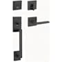 Kwikset San Clemente Sectional Single Cylinder Keyed Entry Handleset with Halifax Interior Lever and SmartKey Matte Black