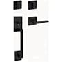 Kwikset San Clemente Sectional Single Cylinder Keyed Entry Handleset with Halifax Interior Lever and SmartKey Matte Black