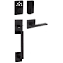 Kwikset San Clemente Sectional Keyless Entry Handleset with Halifax Interior Lever and SmartKey Matte Black