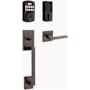 Kwikset San Clemente Sectional Keyless Entry Handleset with Halifax Interior Lever and SmartKey Venetian Bronze