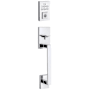 Kwikset San Clemente Sectional Electronic Keyless Entry Handleset with Halifax Interior Lever and SmartKey Polished Chrome