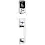Kwikset San Clemente Sectional Electronic Keyless Entry Handleset with Halifax Interior Lever and SmartKey Polished Chrome