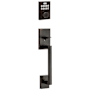 Kwikset San Clemente Sectional Electronic Keyless Entry Handleset with Halifax Interior Lever and SmartKey Venetian Bronze