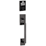 Kwikset San Clemente Sectional Electronic Keyless Entry Handleset with Halifax Interior Lever and SmartKey Matte Black