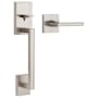 Kwikset San Clemente Lower Handleset with Interior Halifax Lever, Minus Deadbolt Satin Nickel