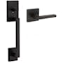 Kwikset San Clemente Lower Handleset with Interior Halifax Lever, Minus Deadbolt Matte Black