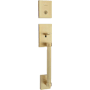 Kwikset Prava Sectional Single Cylinder Keyed Entry Exterior Pack Handleset with SmartKey Satin Brass