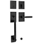 Kwikset Prava Sectional Single Cylinder Keyed Entry Handleset with Prava Interior Lever and SmartKey Matte Black