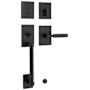 Kwikset Prava Sectional Single Cylinder Keyed Entry Handleset with Prava Interior Lever and SmartKey Matte Black
