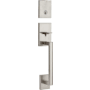 Kwikset San Clemente Single Cylinder Keyed Entry Handleset with SmartKey, Exterior Only Satin Nickel
