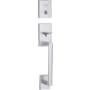 Kwikset San Clemente Single Cylinder Keyed Entry Handleset with SmartKey, Exterior Only Satin Chrome