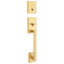 Kwikset San Clemente Single Cylinder Keyed Entry Handleset with SmartKey, Exterior Only Satin Brass