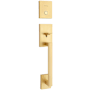 Kwikset San Clemente Dummy Handleset, Exterior Only Satin Brass