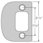 Kwikset 2-1/4" Full Lip Strike Plate Satin Nickel