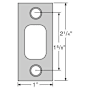 Kwikset 1 Inch by 2-1/4 Inch Square Corner Deadbolt Strike Satin Nickel