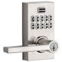 Kwikset Halifax SmartKey Single Cylinder Keypad Entry Door Lever Set Satin Nickel