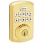 Kwikset Powerbolt 250 Transitional Single Cylinder 10-Button Keyless Entry Deadbolt with SmartKey Lifetime Polished Brass