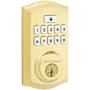Kwikset SmartCode Deadbolts Touchpad Single Cylinder Keyless Entry Deadbolt with UL Fire Rating and Smartkey Technology Lifetime Polished Brass
