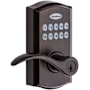 Kwikset SmartCode Pembroke Single Cylinder Keyless Entry Electronic Keypad Door Lever Set with SmartKey Technology Venetian Bronze