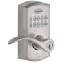 Kwikset SmartCode Pembroke Single Cylinder Keyless Entry Electronic Keypad Door Lever Set with SmartKey Technology Satin Nickel