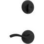 Kwikset Balboa Right Handed Lever Single Cylinder Interior Pack with Round Rose for Handlesets Matte Black