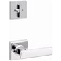 Kwikset Breton Lever Single Cylinder Interior Pack with Square Rose for Handlesets Polished Chrome