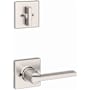Kwikset Casey Lever Single Cylinder Interior Pack with Square Rose for Handlesets Satin Nickel