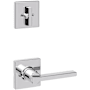 Kwikset Casey Lever Single Cylinder Interior Pack with Square Rose for Handlesets Polished Chrome