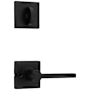 Kwikset Casey Lever Single Cylinder Interior Pack with Square Rose for Handlesets Matte Black