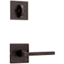 Kwikset Halifax Lever Single Cylinder Interior Pack with Square Rose for Handlesets Venetian Bronze