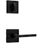 Kwikset Halifax Lever Single Cylinder Interior Pack with Square Rose for Handlesets Matte Black
