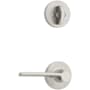 Kwikset Ladera Right Handed Lever Single Cylinder Interior Pack with Round Rose for Handlesets Satin Nickel