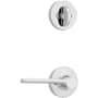 Kwikset Ladera Right Handed Lever Single Cylinder Interior Pack with Round Rose for Handlesets Polished Chrome