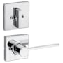 Kwikset Ladera Left Handed Lever Single Cylinder Interior Pack with Square Rose for Handlesets Polished Chrome