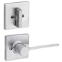 Kwikset Ladera Left Handed Lever Single Cylinder Interior Pack with Square Rose for Handlesets Satin Chrome