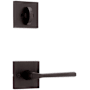 Kwikset Lisbon Lever Single Cylinder Interior Pack with Square Rose for Handlesets Venetian Bronze