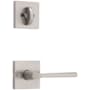 Kwikset Lisbon Lever Single Cylinder Interior Pack with Square Rose for Handlesets Satin Nickel