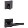 Kwikset Milan Lever Single Cylinder Interior Pack with Square Rose for Handlesets Matte Black