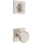 Kwikset Maven Single Cylinder Keyed Entry Handleset Interior Pack with Square Rose for Handlesets Satin Nickel