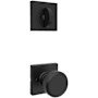 Kwikset Maven Single Cylinder Keyed Entry Handleset Interior Pack with Square Rose for Handlesets Matte Black