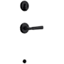 Kwikset Perth Lever Single Cylinder Interior Pack with Round Rose for Handlesets Matte Black