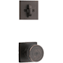 Kwikset Pismo Knob Single Cylinder Interior Pack with Square Rose for Handlesets Venetian Bronze